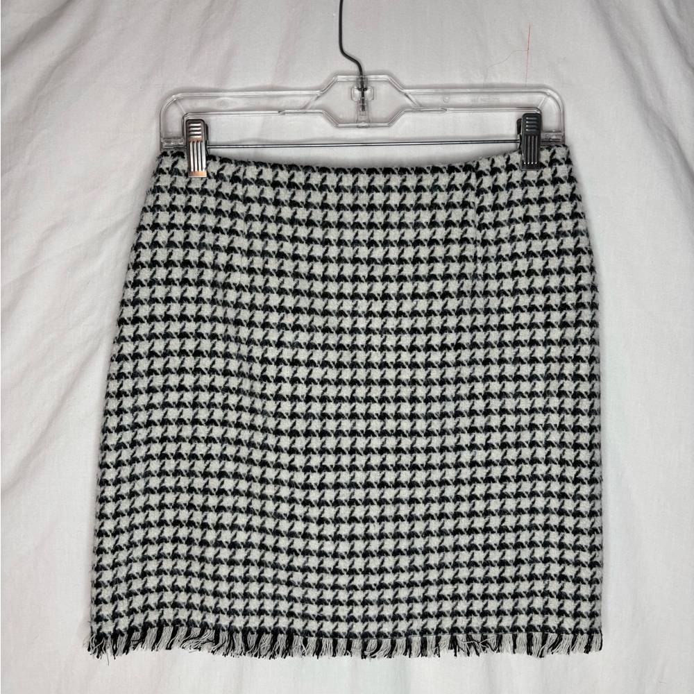 Lili Sordonio women’s mini skirt sizeXS lined fringe hem herringbone pattern